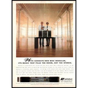 1990 Sansui MC-1000 Mini Component Stereo System Vintage Print Ad Audiophile Art